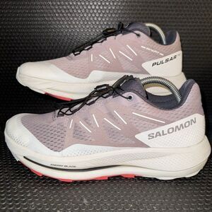 Salomon Pulsar Trail Violet Gray Athletic Hiking Running Shoes Womens Size 9.5